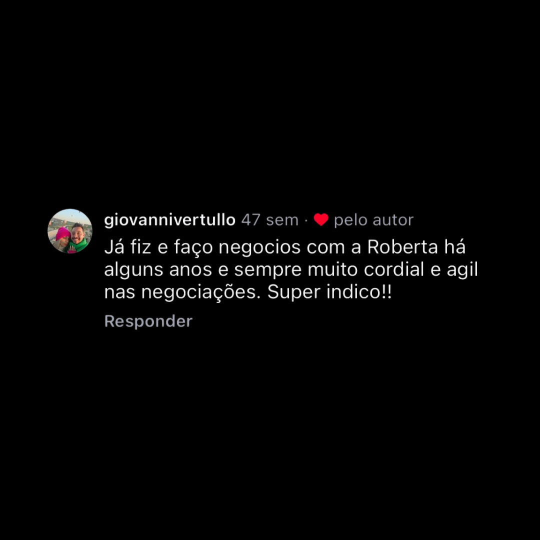Depoimento de cliente em captura de tela