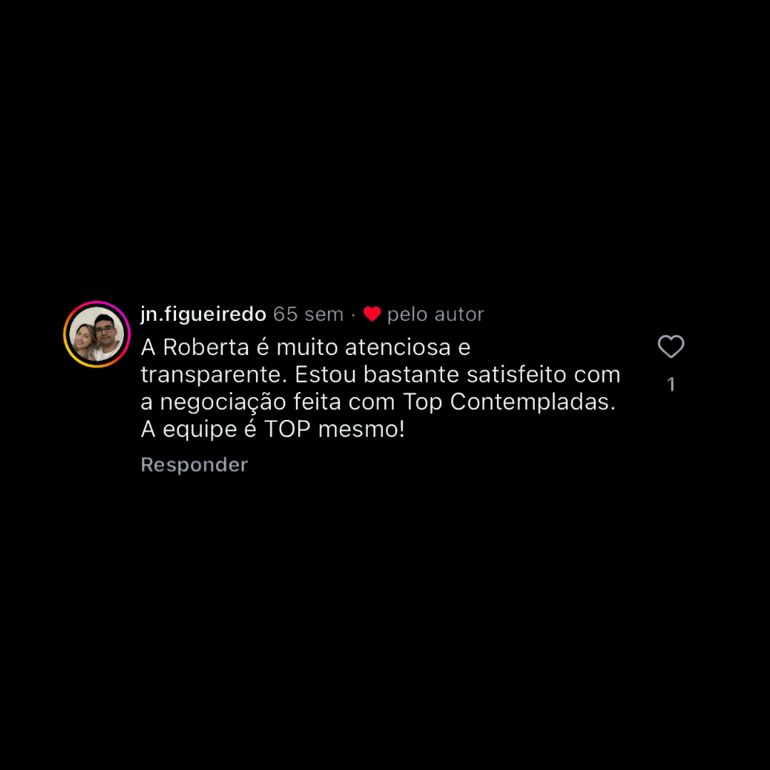 Depoimento de cliente em captura de tela